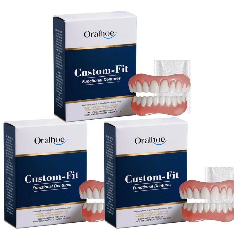 Denture and decorative prosthesis set. Comfortable and fit design for a natural smile and enhanced aesthetics. OR-A04-0406-01